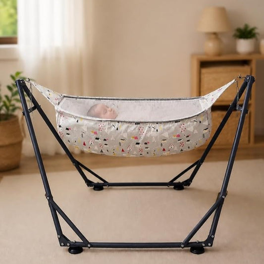 Foldable Baby Cradle Swing with Stand | Portable Baby Jhula