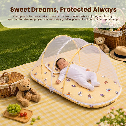 Baby Bedding Set for New Baby, Babies Bedding with Mosquito Net & Cotton Pillow for 0-12 Months